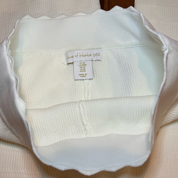 House of Harlow 1960 White Textured/Ribbed Knit Wide Leg Pants – Size M - Picture 4 of 5